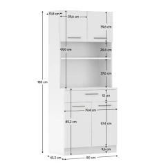 Čtyřdveřový kredenc, bílá, DOMIS NEW