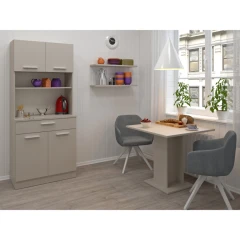 Čtyřdveřový kredenc, kašmír, DOMIS NEW