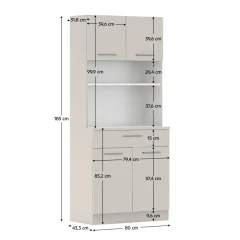 Čtyřdveřový kredenc, kašmír, DOMIS NEW