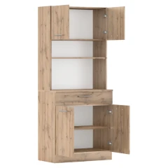 Čtyřdveřový kredenc, dub wotan, DOMIS NEW