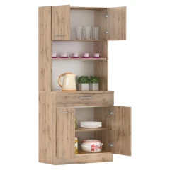 Čtyřdveřový kredenc, dub wotan, DOMIS NEW