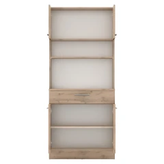 Čtyřdveřový kredenc, dub wotan, DOMIS NEW