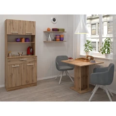 Čtyřdveřový kredenc, dub wotan, DOMIS NEW