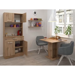 Čtyřdveřový kredenc, dub wotan, DOMIS NEW