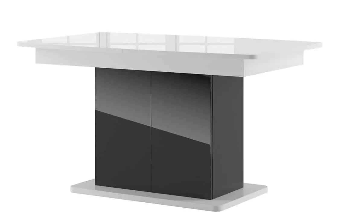 Casarredo Jídelní stůl rozkládací STAR 03 černá/bílá lesk