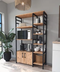 Kuchyňský regál 2D FLAGEN borovice/černá