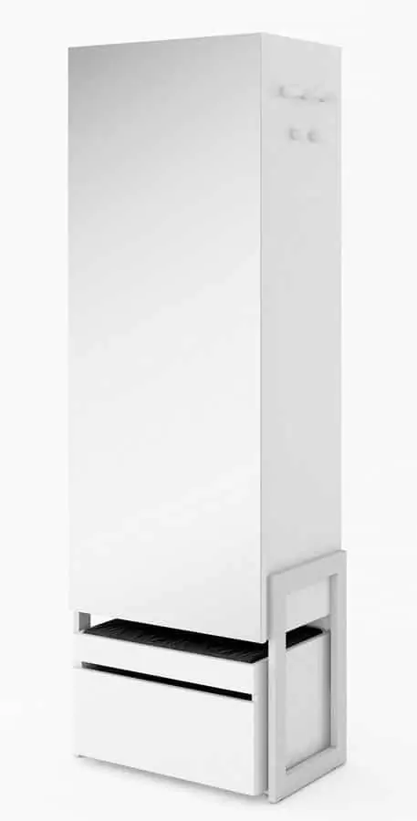 Casarredo Šatní skříň se zrcadlem k předsíni CLARO bílá