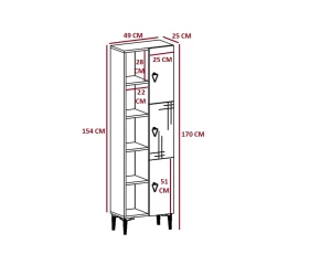KODIAK regál na nožičkách, bílá / dub / antracit / ořech
