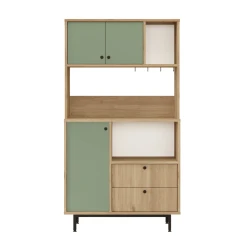 HERMOSA vysoká skříňka na mikrovlnku, sepet/Dubrovník zelená