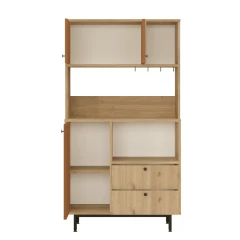 HERMOSA vysoká skříňka na mikrovlnku, sepet/cihlová