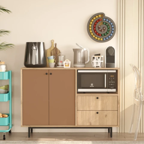 Kuchyňská skříňka MORELOS - dub/cihlová