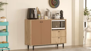 MORELOS skříňka na mikrovlnku, sepet/cihlová