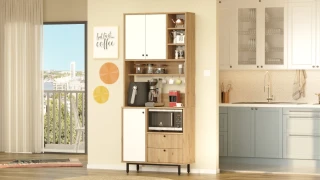 ZAMORA policová skříň na mikrovlnku, sepet/bílá