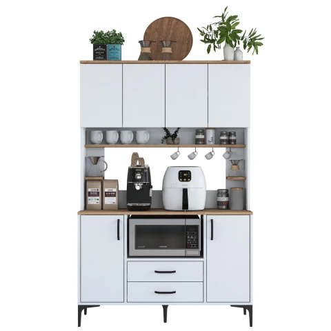 Kuchyňská skříň GIBA - bílá/ořech