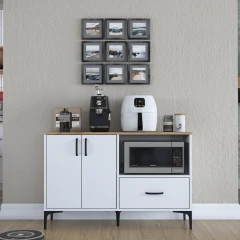 STEMNA skřňka na mikrovlnku, ořech/bílá