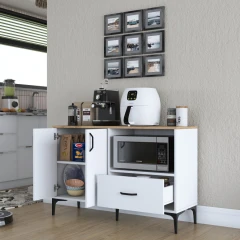 STEMNA skřňka na mikrovlnku, ořech/bílá