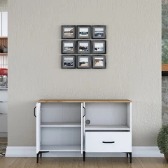 STEMNA skřňka na mikrovlnku, ořech/bílá