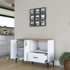 STEMNA skřňka na mikrovlnku, ořech/bílá