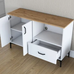 STEMNA skřňka na mikrovlnku, ořech/bílá