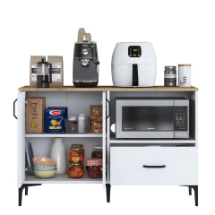 STEMNA skřňka na mikrovlnku, ořech/bílá