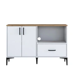 STEMNA skřňka na mikrovlnku, ořech/bílá