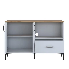 STEMNA skřňka na mikrovlnku, ořech/bílá