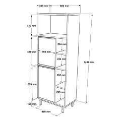 vysoká skříňka na mikrovlnku, bílá