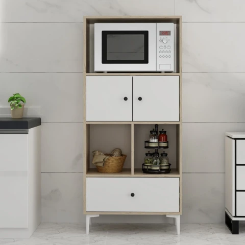 Kuchyňská skříňka GLYFA - bílá/dub