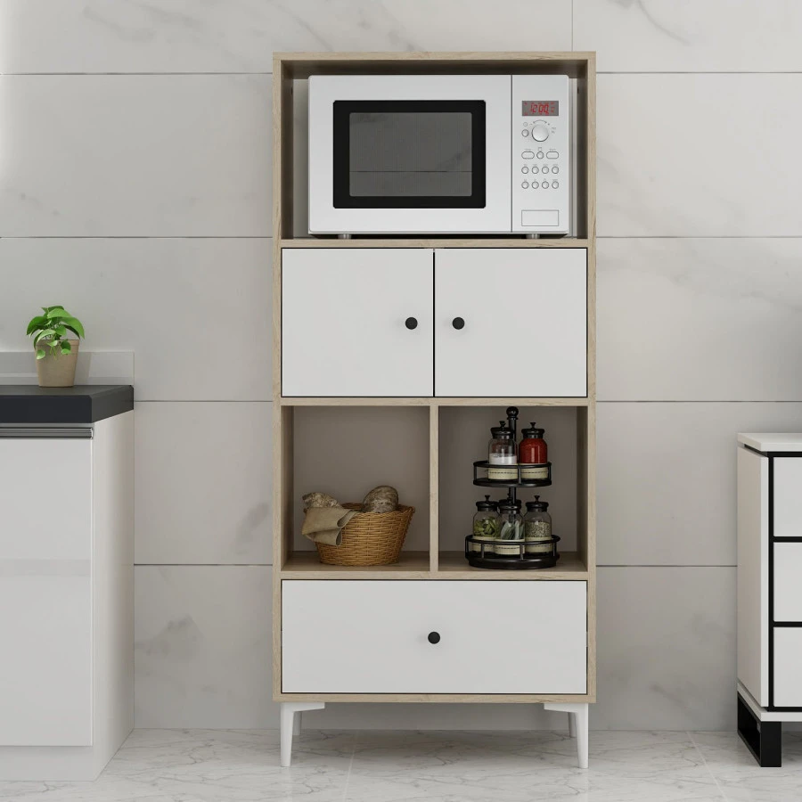 Kuchyňská skříňka GLYFA - bílá/dub