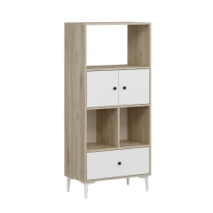 GLYFA skříňka na mikrovlnku, bílá / dub