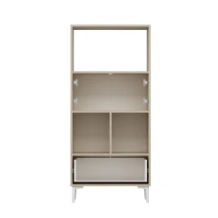 GLYFA skříňka na mikrovlnku, bílá / dub