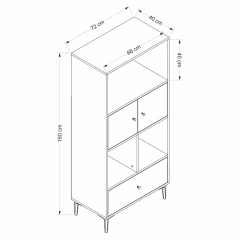 GLYFA skříňka na mikrovlnku, bílá / dub