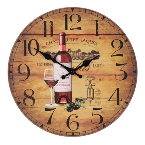 Hodiny víno, 34cm HA1660