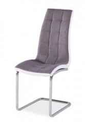 Jídelní čalouněná židle H-103 šedá/bílá