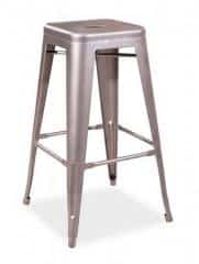 Barová kovová židle LONG nerezová ocel
