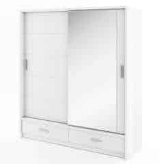 Šatní skříň 05 ARTI 200 bílá zrcadlo