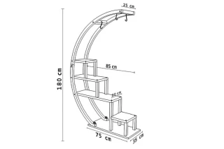 Garden stojan na květinym borovice Atlantic / černá