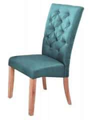 Jídelní čalouněná židle ATHENA modrá/dub natural