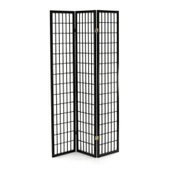 Paraván, masiv, černá, EF-E803 BK