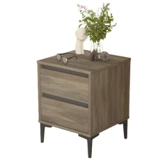 GARBER trendový noční stolek, ořech/šedá