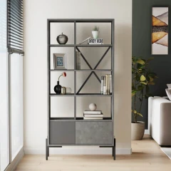 BARTU regál, barva beton + antracit