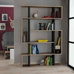 MYRTALE, regál, knihovna, dub / antracit