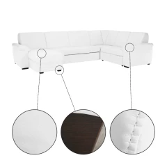 Sedací souprava BITER U ekokůže bílá - LEVÁ č.2