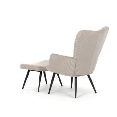 Relaxační křeslo, béžová, manšestrová látka, AK-L7285 CRM6