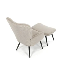 Relaxační křeslo, béžová, manšestrová látka, AK-L7285 CRM6