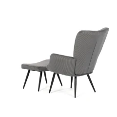 Relaxační křeslo, šedá, manšestrová látka, AK-L7285 GREY6