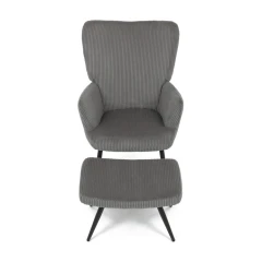 Relaxační křeslo, šedá, manšestrová látka, AK-L7285 GREY6