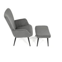 Relaxační křeslo, šedá, manšestrová látka, AK-L7285 GREY6