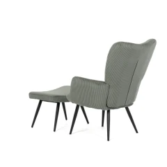 Relaxační křeslo, zelená, manšestrová látka, AK-L7285 GRN6