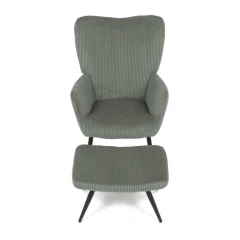 Relaxační křeslo, zelená, manšestrová látka, AK-L7285 GRN6